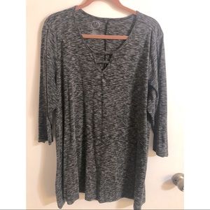 Women’s Plus Size 3/4 Sleeve V-Neck